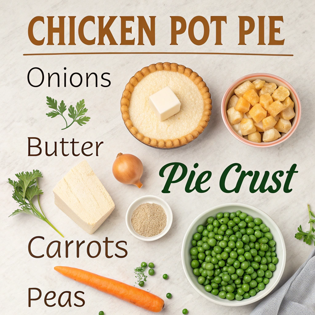 A spoon scooping a bite of warm, homemade chicken pot pie
