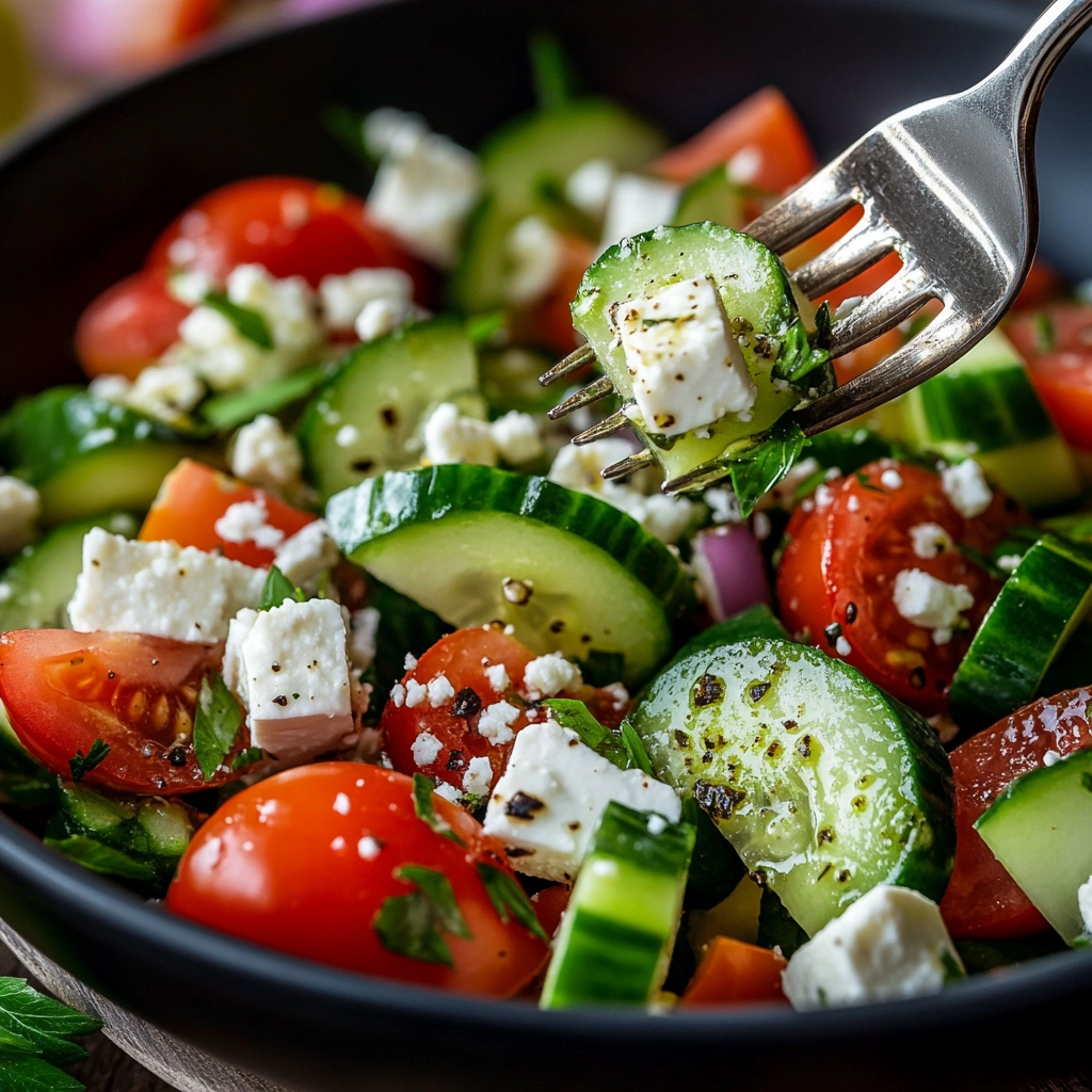 Cucumber Tomato and Feta Salad